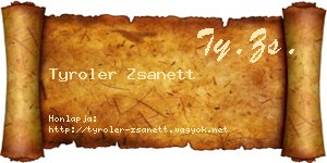 Tyroler Zsanett névjegykártya